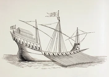 Galère du XVIe siècle, vers 1880